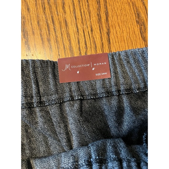 JM Collection Plus Size Straight Leg Pants Gray Sz 24 W 30" Inseam Career Church - Picture 1 of 13